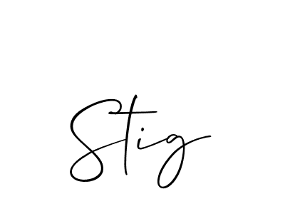 Make a beautiful signature design for name Stig. With this signature (Allison_Script) style, you can create a handwritten signature for free. Stig signature style 2 images and pictures png