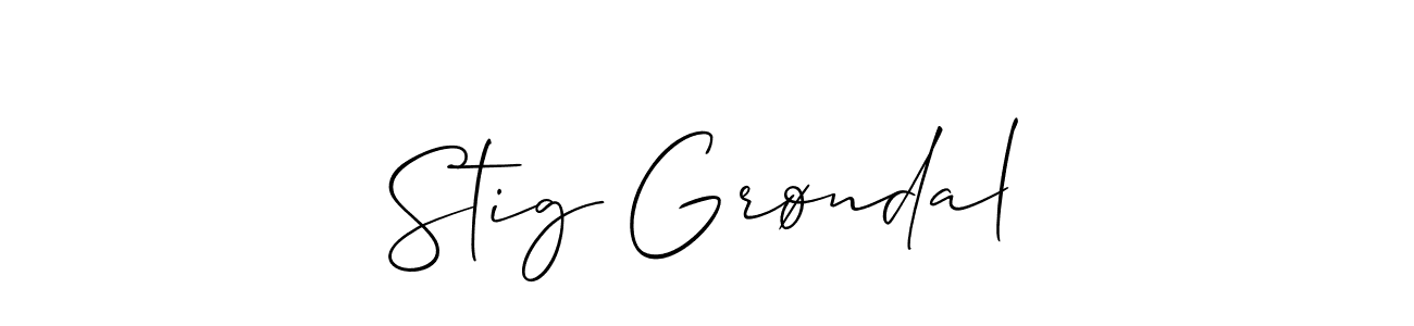 Make a short Stig Grøndal signature style. Manage your documents anywhere anytime using Allison_Script. Create and add eSignatures, submit forms, share and send files easily. Stig Grøndal signature style 2 images and pictures png