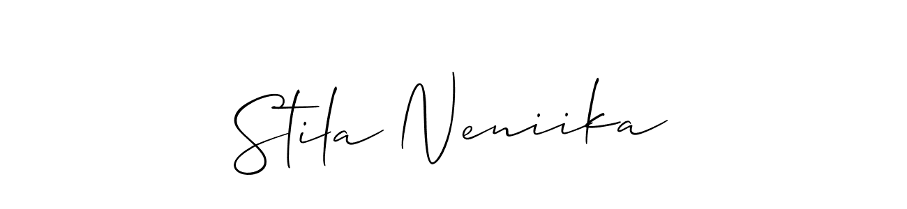 Also we have Stila Neniika name is the best signature style. Create professional handwritten signature collection using Allison_Script autograph style. Stila Neniika signature style 2 images and pictures png