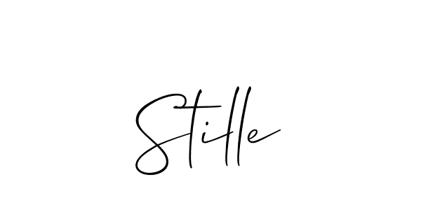 Make a beautiful signature design for name Stille. With this signature (Allison_Script) style, you can create a handwritten signature for free. Stille signature style 2 images and pictures png