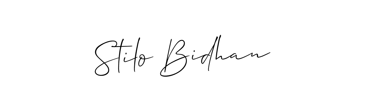 Use a signature maker to create a handwritten signature online. With this signature software, you can design (Allison_Script) your own signature for name Stilo Bidhan. Stilo Bidhan signature style 2 images and pictures png