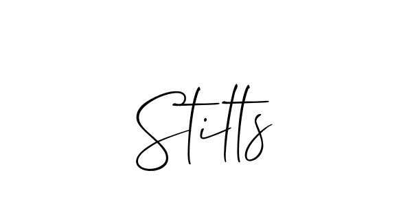 Create a beautiful signature design for name Stilts. With this signature (Allison_Script) fonts, you can make a handwritten signature for free. Stilts signature style 2 images and pictures png