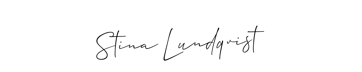 Similarly Allison_Script is the best handwritten signature design. Signature creator online .You can use it as an online autograph creator for name Stina Lundqvist. Stina Lundqvist signature style 2 images and pictures png