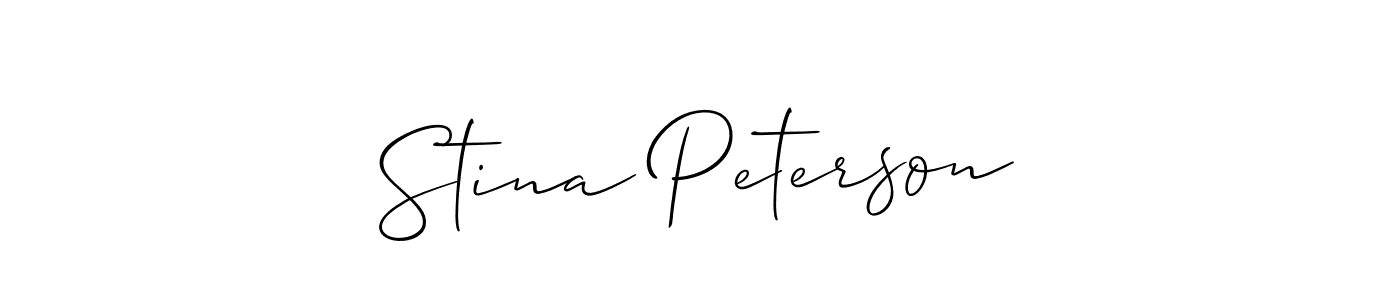 Stina Peterson stylish signature style. Best Handwritten Sign (Allison_Script) for my name. Handwritten Signature Collection Ideas for my name Stina Peterson. Stina Peterson signature style 2 images and pictures png