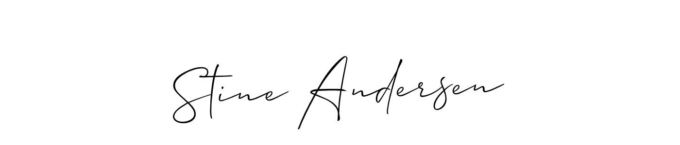 Use a signature maker to create a handwritten signature online. With this signature software, you can design (Allison_Script) your own signature for name Stine Andersen. Stine Andersen signature style 2 images and pictures png