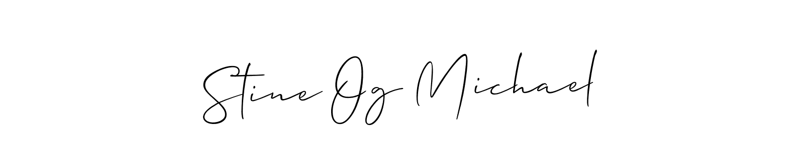 How to make Stine Og Michael signature? Allison_Script is a professional autograph style. Create handwritten signature for Stine Og Michael name. Stine Og Michael signature style 2 images and pictures png