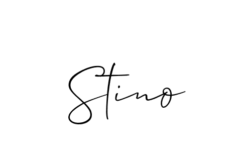 Design your own signature with our free online signature maker. With this signature software, you can create a handwritten (Allison_Script) signature for name Stino. Stino signature style 2 images and pictures png
