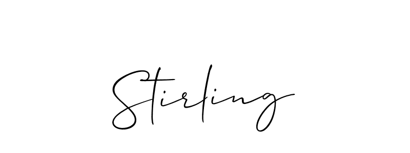 Design your own signature with our free online signature maker. With this signature software, you can create a handwritten (Allison_Script) signature for name Stirling. Stirling signature style 2 images and pictures png