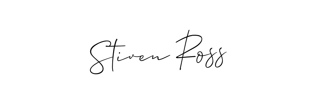 The best way (Allison_Script) to make a short signature is to pick only two or three words in your name. The name Stiven Ross include a total of six letters. For converting this name. Stiven Ross signature style 2 images and pictures png