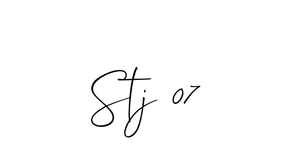 Make a beautiful signature design for name Stj 07. With this signature (Allison_Script) style, you can create a handwritten signature for free. Stj 07 signature style 2 images and pictures png