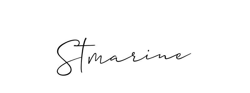 Use a signature maker to create a handwritten signature online. With this signature software, you can design (Allison_Script) your own signature for name Stmarine. Stmarine signature style 2 images and pictures png