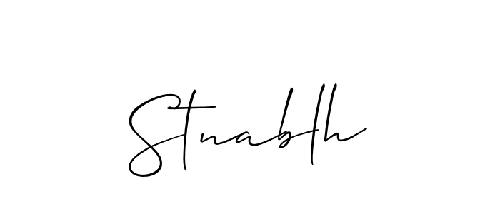 Design your own signature with our free online signature maker. With this signature software, you can create a handwritten (Allison_Script) signature for name Stnablh. Stnablh signature style 2 images and pictures png