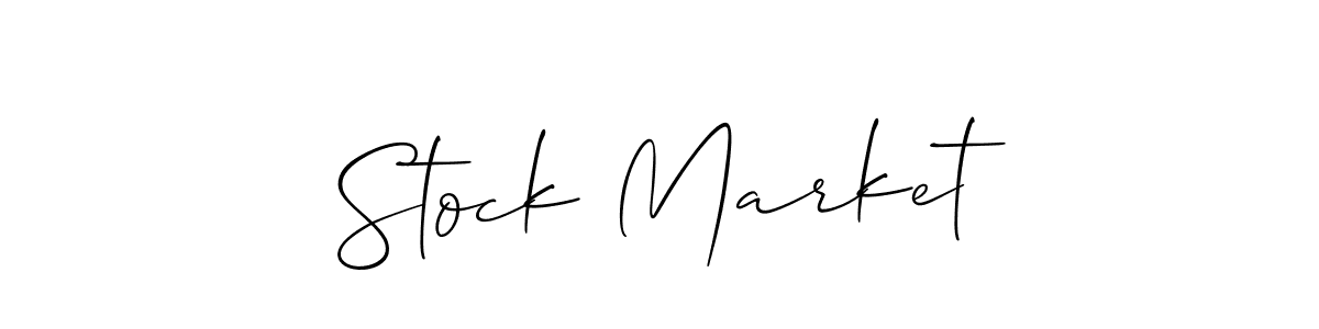 Create a beautiful signature design for name Stock Market. With this signature (Allison_Script) fonts, you can make a handwritten signature for free. Stock Market signature style 2 images and pictures png