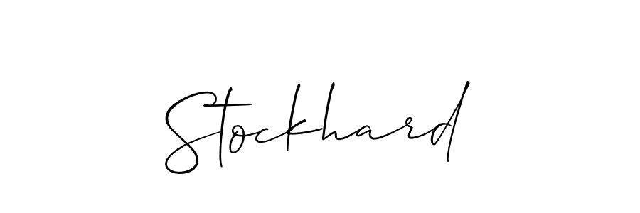 Create a beautiful signature design for name Stockhard. With this signature (Allison_Script) fonts, you can make a handwritten signature for free. Stockhard signature style 2 images and pictures png