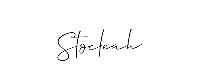 Stocleah stylish signature style. Best Handwritten Sign (Allison_Script) for my name. Handwritten Signature Collection Ideas for my name Stocleah. Stocleah signature style 2 images and pictures png