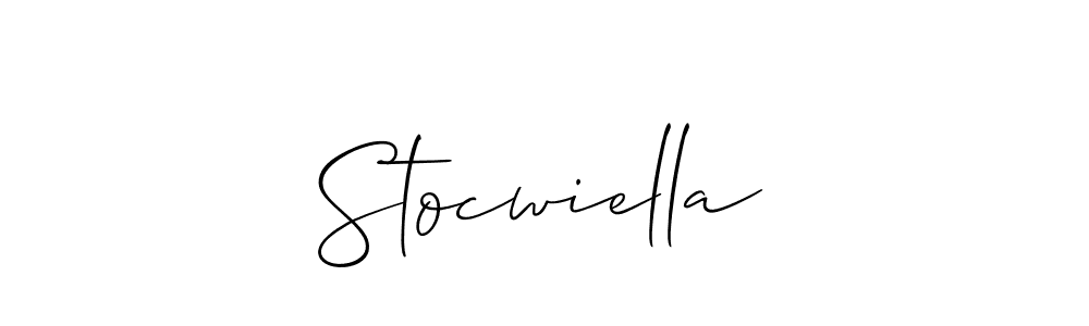 Create a beautiful signature design for name Stocwiella. With this signature (Allison_Script) fonts, you can make a handwritten signature for free. Stocwiella signature style 2 images and pictures png