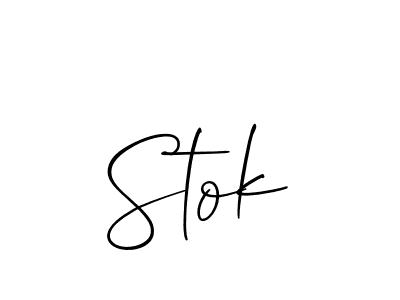 Also we have Stok name is the best signature style. Create professional handwritten signature collection using Allison_Script autograph style. Stok signature style 2 images and pictures png
