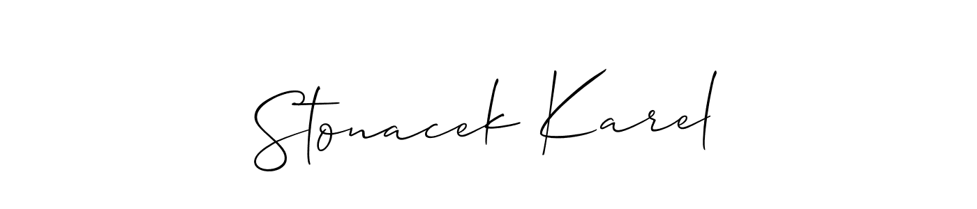 Create a beautiful signature design for name Stonacek Karel. With this signature (Allison_Script) fonts, you can make a handwritten signature for free. Stonacek Karel signature style 2 images and pictures png