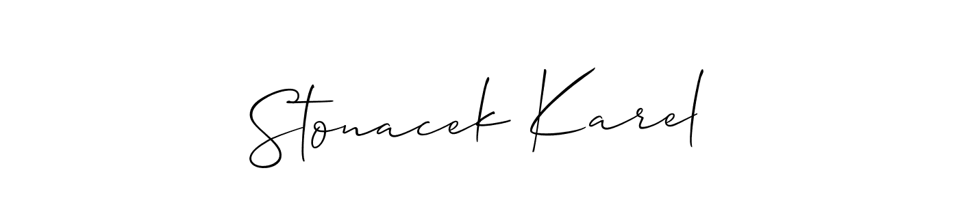 if you are searching for the best signature style for your name Stonacek Karel. so please give up your signature search. here we have designed multiple signature styles  using Allison_Script. Stonacek Karel signature style 2 images and pictures png