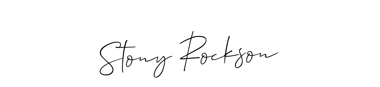 It looks lik you need a new signature style for name Stony Rockson. Design unique handwritten (Allison_Script) signature with our free signature maker in just a few clicks. Stony Rockson signature style 2 images and pictures png