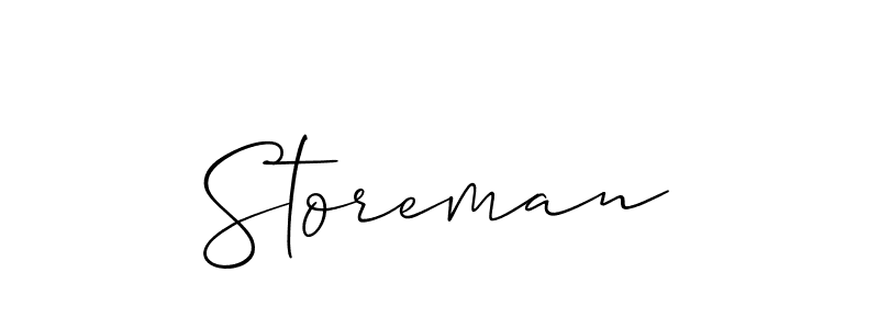 Use a signature maker to create a handwritten signature online. With this signature software, you can design (Allison_Script) your own signature for name Storeman. Storeman signature style 2 images and pictures png