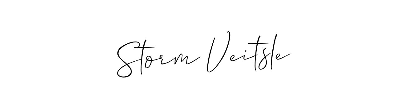 You should practise on your own different ways (Allison_Script) to write your name (Storm Veitsle) in signature. don't let someone else do it for you. Storm Veitsle signature style 2 images and pictures png