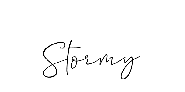 Make a beautiful signature design for name Stormy. With this signature (Allison_Script) style, you can create a handwritten signature for free. Stormy signature style 2 images and pictures png