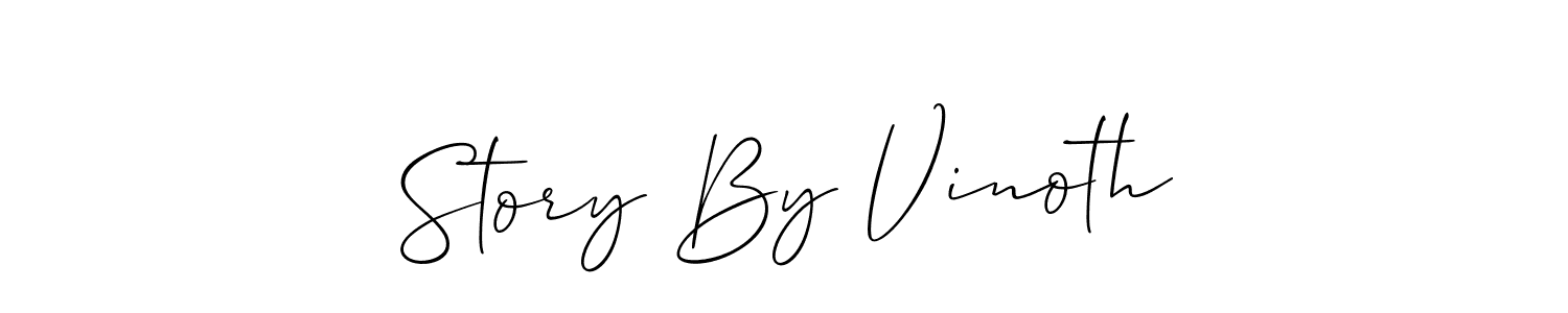 How to Draw Story By Vinoth signature style? Allison_Script is a latest design signature styles for name Story By Vinoth. Story By Vinoth signature style 2 images and pictures png