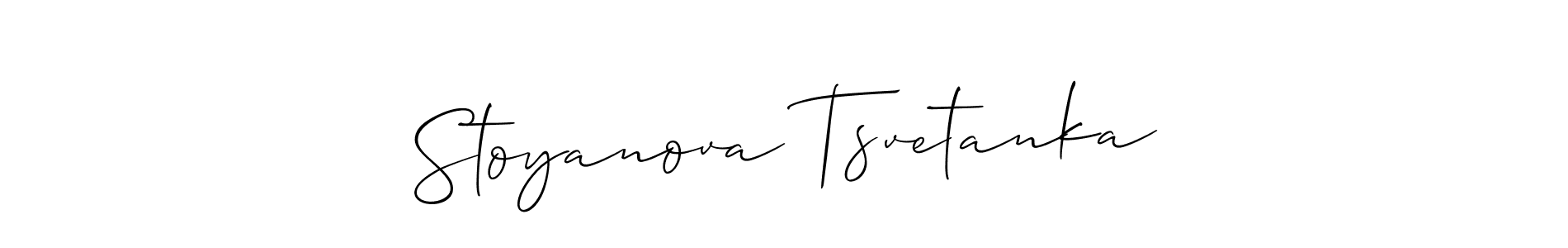 Design your own signature with our free online signature maker. With this signature software, you can create a handwritten (Allison_Script) signature for name Stoyanova Tsvetanka. Stoyanova Tsvetanka signature style 2 images and pictures png