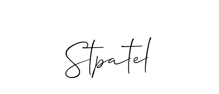 Use a signature maker to create a handwritten signature online. With this signature software, you can design (Allison_Script) your own signature for name Stpatel. Stpatel signature style 2 images and pictures png