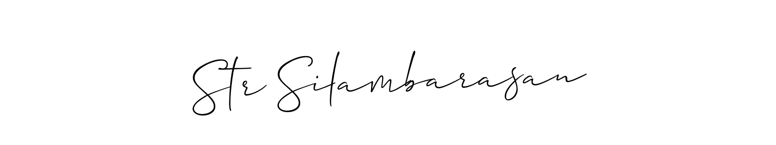 Str Silambarasan stylish signature style. Best Handwritten Sign (Allison_Script) for my name. Handwritten Signature Collection Ideas for my name Str Silambarasan. Str Silambarasan signature style 2 images and pictures png