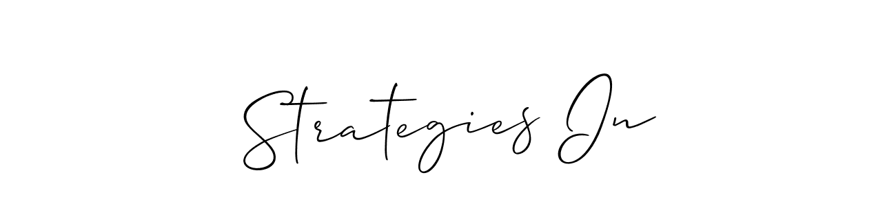 Allison_Script is a professional signature style that is perfect for those who want to add a touch of class to their signature. It is also a great choice for those who want to make their signature more unique. Get Strategies In name to fancy signature for free. Strategies In signature style 2 images and pictures png