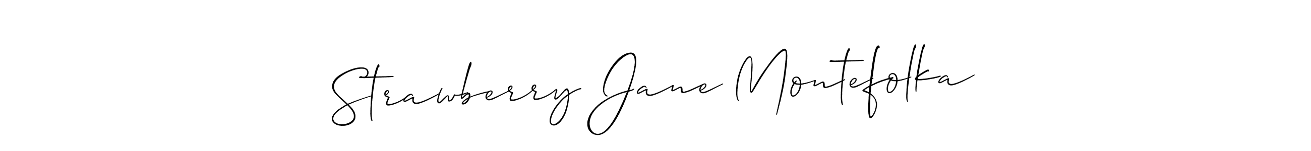 Make a beautiful signature design for name Strawberry Jane Montefolka. With this signature (Allison_Script) style, you can create a handwritten signature for free. Strawberry Jane Montefolka signature style 2 images and pictures png