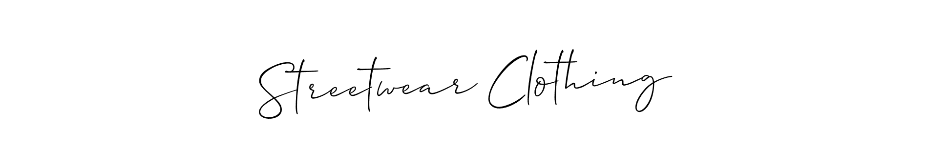 Also You can easily find your signature by using the search form. We will create Streetwear Clothing name handwritten signature images for you free of cost using Allison_Script sign style. Streetwear Clothing signature style 2 images and pictures png