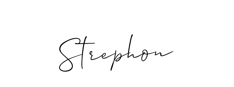 Best and Professional Signature Style for Strephon. Allison_Script Best Signature Style Collection. Strephon signature style 2 images and pictures png
