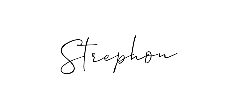 Allison_Script is a professional signature style that is perfect for those who want to add a touch of class to their signature. It is also a great choice for those who want to make their signature more unique. Get Strephon name to fancy signature for free. Strephon signature style 2 images and pictures png