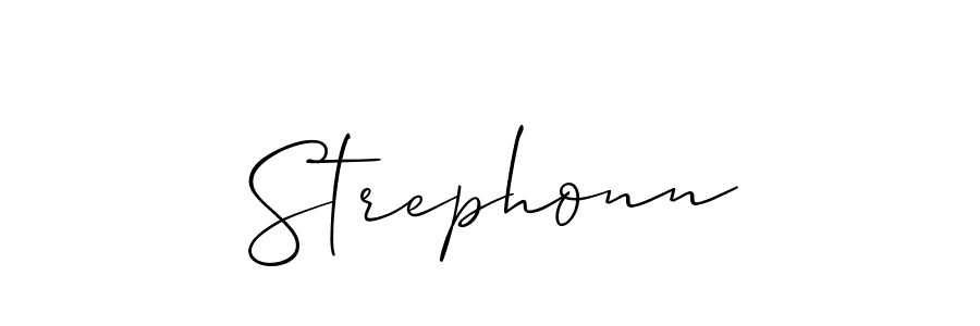 How to make Strephonn name signature. Use Allison_Script style for creating short signs online. This is the latest handwritten sign. Strephonn signature style 2 images and pictures png