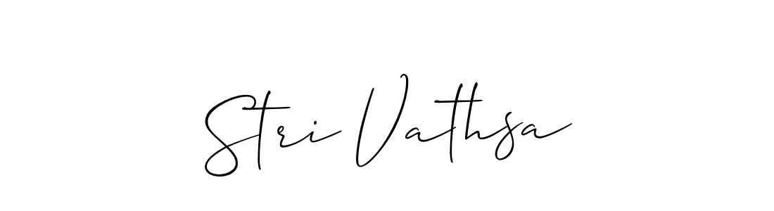 The best way (Allison_Script) to make a short signature is to pick only two or three words in your name. The name Stri Vathsa include a total of six letters. For converting this name. Stri Vathsa signature style 2 images and pictures png