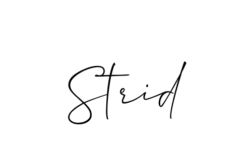 How to make Strid name signature. Use Allison_Script style for creating short signs online. This is the latest handwritten sign. Strid signature style 2 images and pictures png