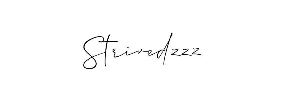 Allison_Script is a professional signature style that is perfect for those who want to add a touch of class to their signature. It is also a great choice for those who want to make their signature more unique. Get Strivedzzz name to fancy signature for free. Strivedzzz signature style 2 images and pictures png