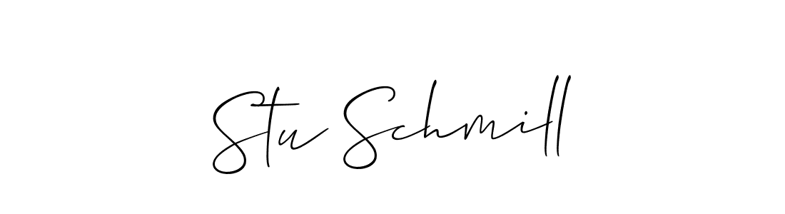 You should practise on your own different ways (Allison_Script) to write your name (Stu Schmill) in signature. don't let someone else do it for you. Stu Schmill signature style 2 images and pictures png