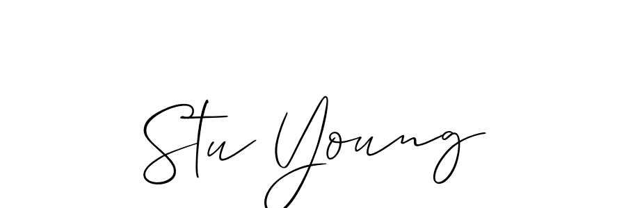 The best way (Allison_Script) to make a short signature is to pick only two or three words in your name. The name Stu Young include a total of six letters. For converting this name. Stu Young signature style 2 images and pictures png