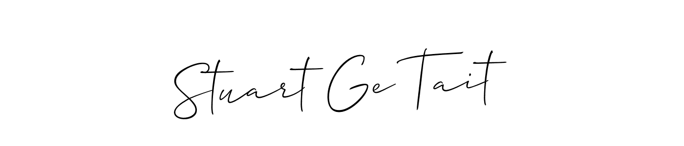 The best way (Allison_Script) to make a short signature is to pick only two or three words in your name. The name Stuart Ge Tait include a total of six letters. For converting this name. Stuart Ge Tait signature style 2 images and pictures png