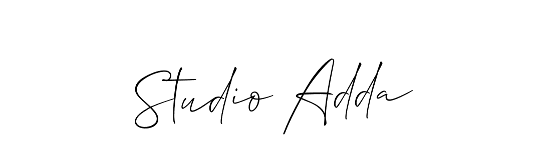 How to make Studio Adda name signature. Use Allison_Script style for creating short signs online. This is the latest handwritten sign. Studio Adda signature style 2 images and pictures png