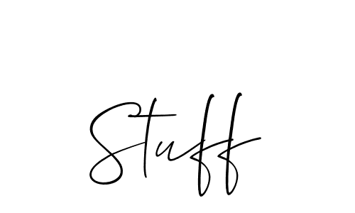 Make a beautiful signature design for name Stuff. With this signature (Allison_Script) style, you can create a handwritten signature for free. Stuff signature style 2 images and pictures png