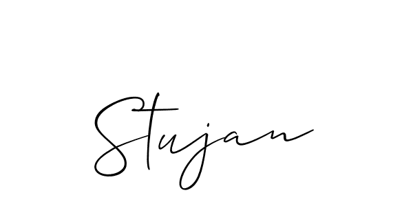 Stujan stylish signature style. Best Handwritten Sign (Allison_Script) for my name. Handwritten Signature Collection Ideas for my name Stujan. Stujan signature style 2 images and pictures png