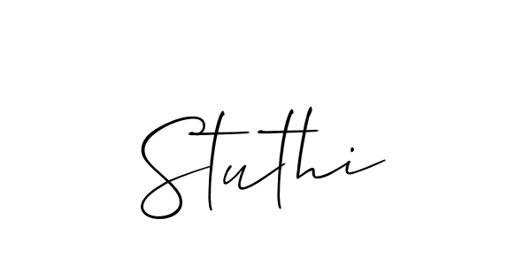 You should practise on your own different ways (Allison_Script) to write your name (Stuthi) in signature. don't let someone else do it for you. Stuthi signature style 2 images and pictures png