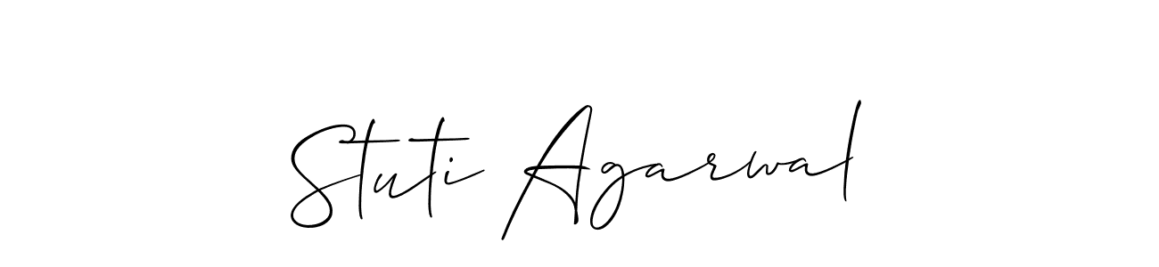 if you are searching for the best signature style for your name Stuti Agarwal. so please give up your signature search. here we have designed multiple signature styles  using Allison_Script. Stuti Agarwal signature style 2 images and pictures png