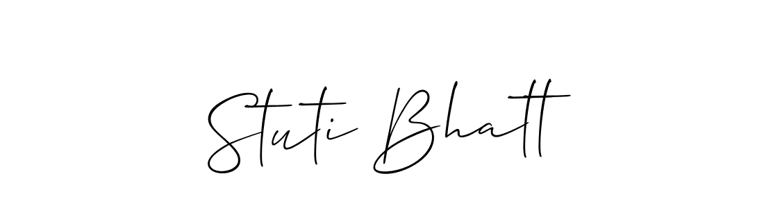 Similarly Allison_Script is the best handwritten signature design. Signature creator online .You can use it as an online autograph creator for name Stuti Bhatt. Stuti Bhatt signature style 2 images and pictures png