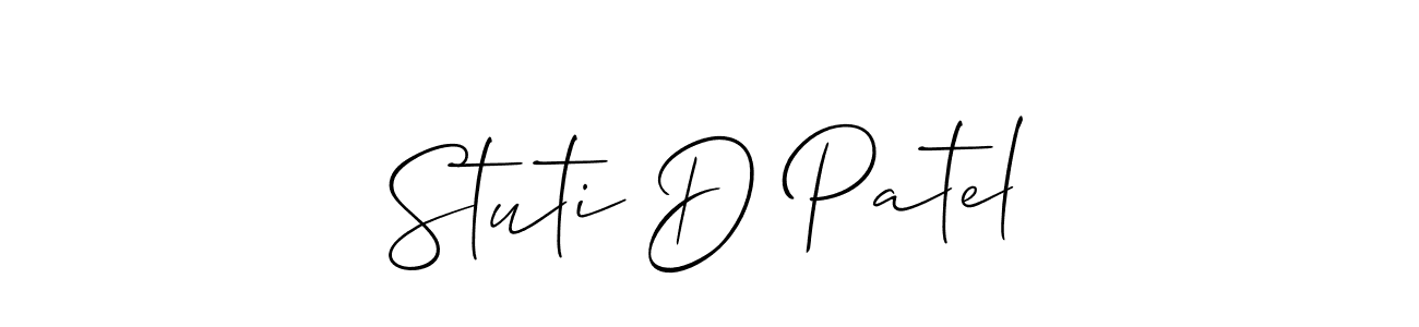 This is the best signature style for the Stuti D Patel name. Also you like these signature font (Allison_Script). Mix name signature. Stuti D Patel signature style 2 images and pictures png